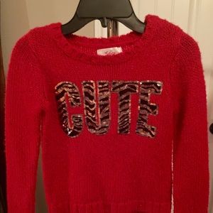 Justice Red Girls Sweater w/Embellishment